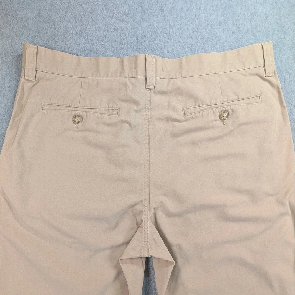LL Bean Classic Fit Chino Pants Mens 35 Tan Khaki Cotton Flat Front 262548